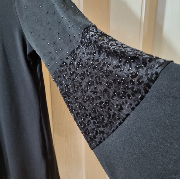 JM Collection women's blouse black, long sleeves, New With Tag Size M - Picture 4 of 10